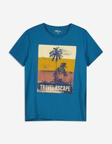 T-shirt - nadruk - niebieski