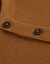 Maglia a manica lunga - Scollo Henley - marrone