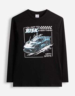 Longsleeve - Voorkantprint - Zwart