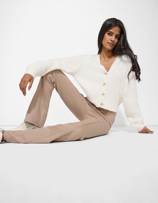 Leggings - Flared Fit - beige