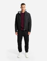 Bikerjacke - Abnehmbare Kapuze - dunkelgrau