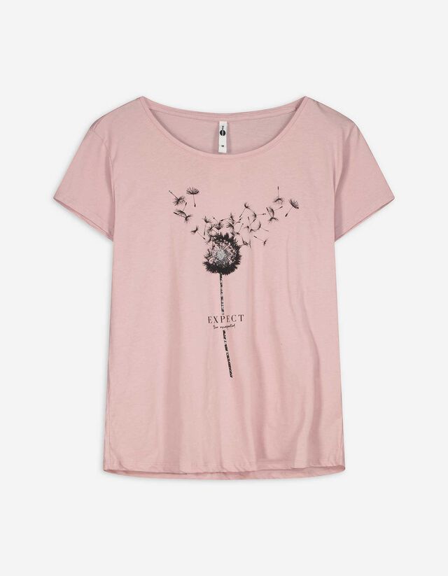 T-shirt - Imprimé scintillant - Lilas