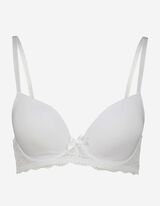 Reggiseno t-shirt - Inserto in pizzo - bianco