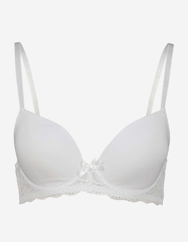 Reggiseno t-shirt - Inserto in pizzo - bianco