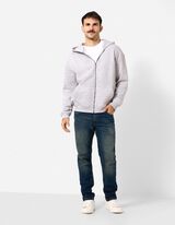 Veste molletonn&eacute;e - Coupe oversize - gris clair 