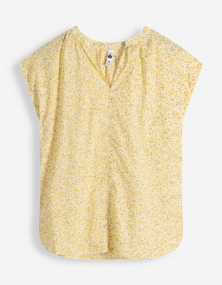 Blusenshirt - Allover-Print - hellgelb