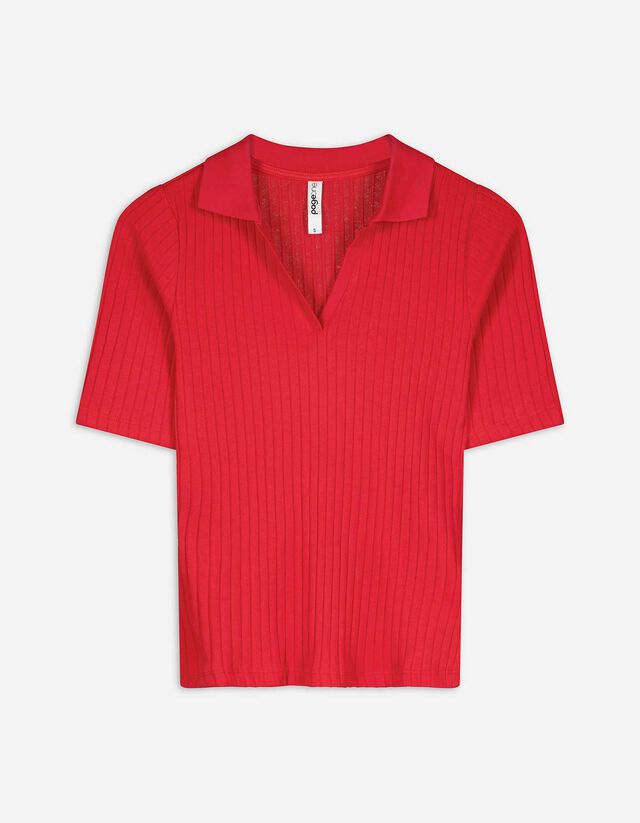Poloshirt - Baumwoll-Mix - rot