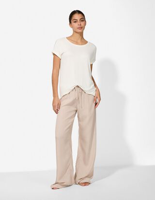 Pyjamahose - einfarbig - beige