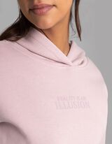 Pulover s kapuco - Potisk s sporočilom - vijolicna