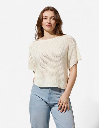 Pull-over - Coupe oversize - blanc