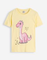 T-Shirt - Frontprint - hellgelb