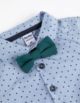 Body cu mânecă lungă - Papion - Albastru deschis