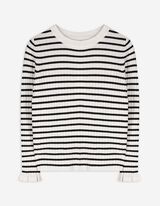 Strickshirt - Rippenstruktur - weiß