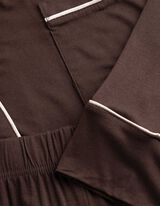 Pyjama Set aus Shirt und Hose - Viskose-Mix - Braun