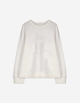 Sweatshirt - Ziersteine - weiß