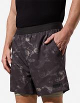 Shorts - Allover-Print - schwarz