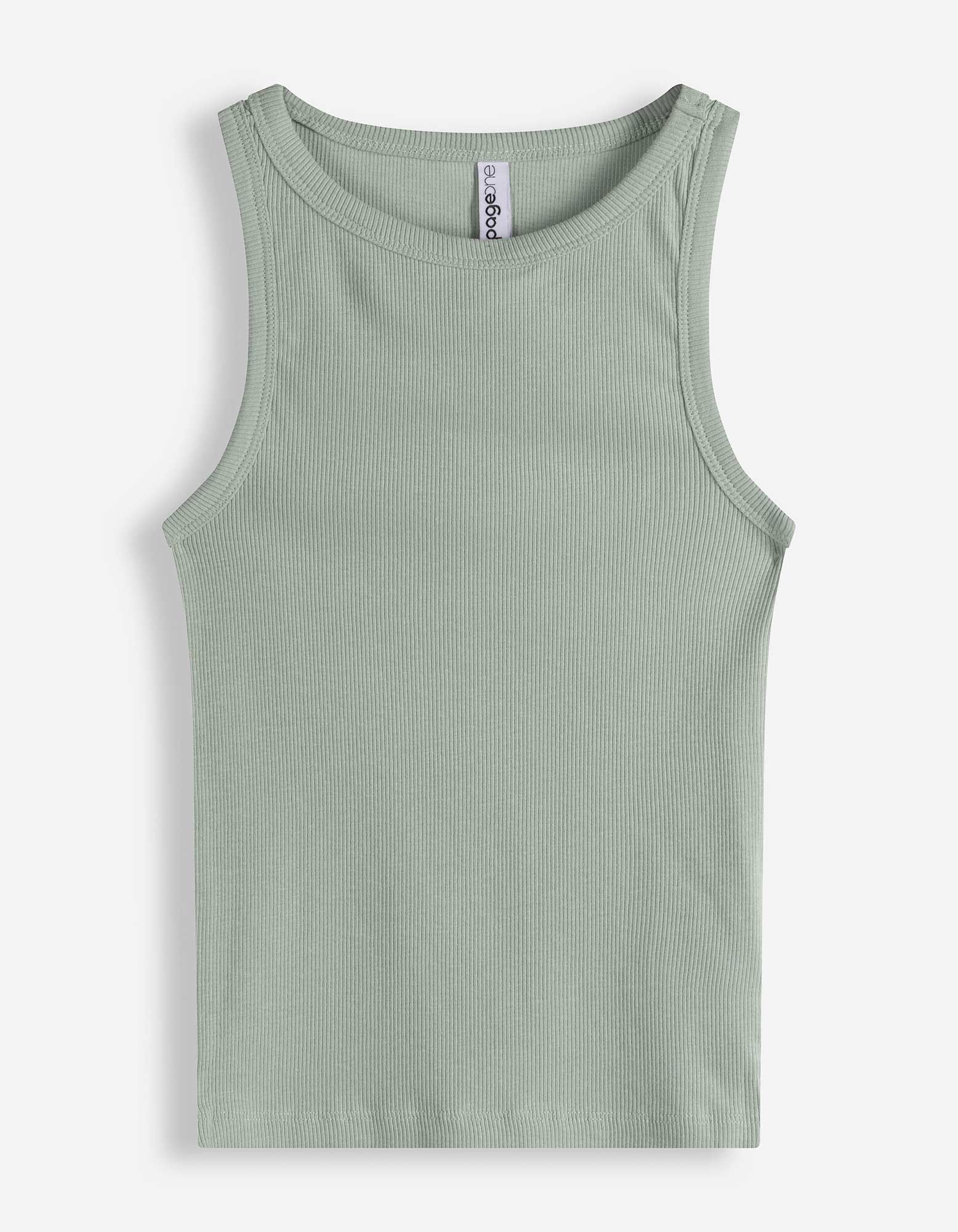 Cropped Top - Gerippt - t&uuml;rkis