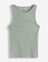 Cropped Top - Gerippt - t&uuml;rkis