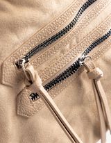 Tasche - Wildlederimitat - beige