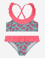 Mädchen Set aus Bikini Top und Bikini Slip - Allover-Print   