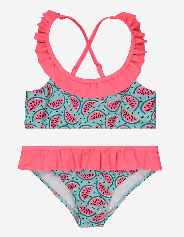Mädchen Set aus Bikini Top und Bikini Slip - Allover-Print   