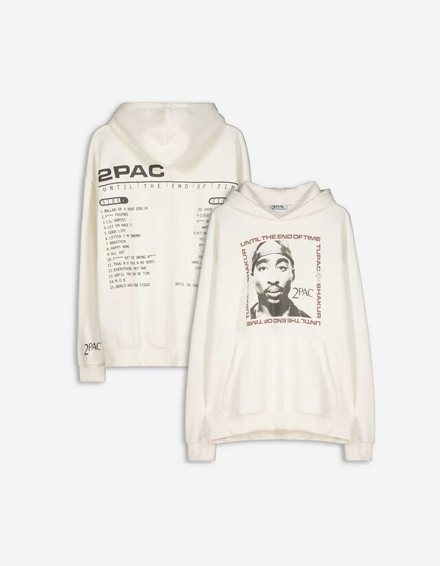 Dukserica sa kapuljačom - 2Pac - bela