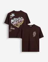 T-Shirt - Print - Braun
