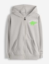 Sweatjacke - R&uuml;ckenprint - hellgrau