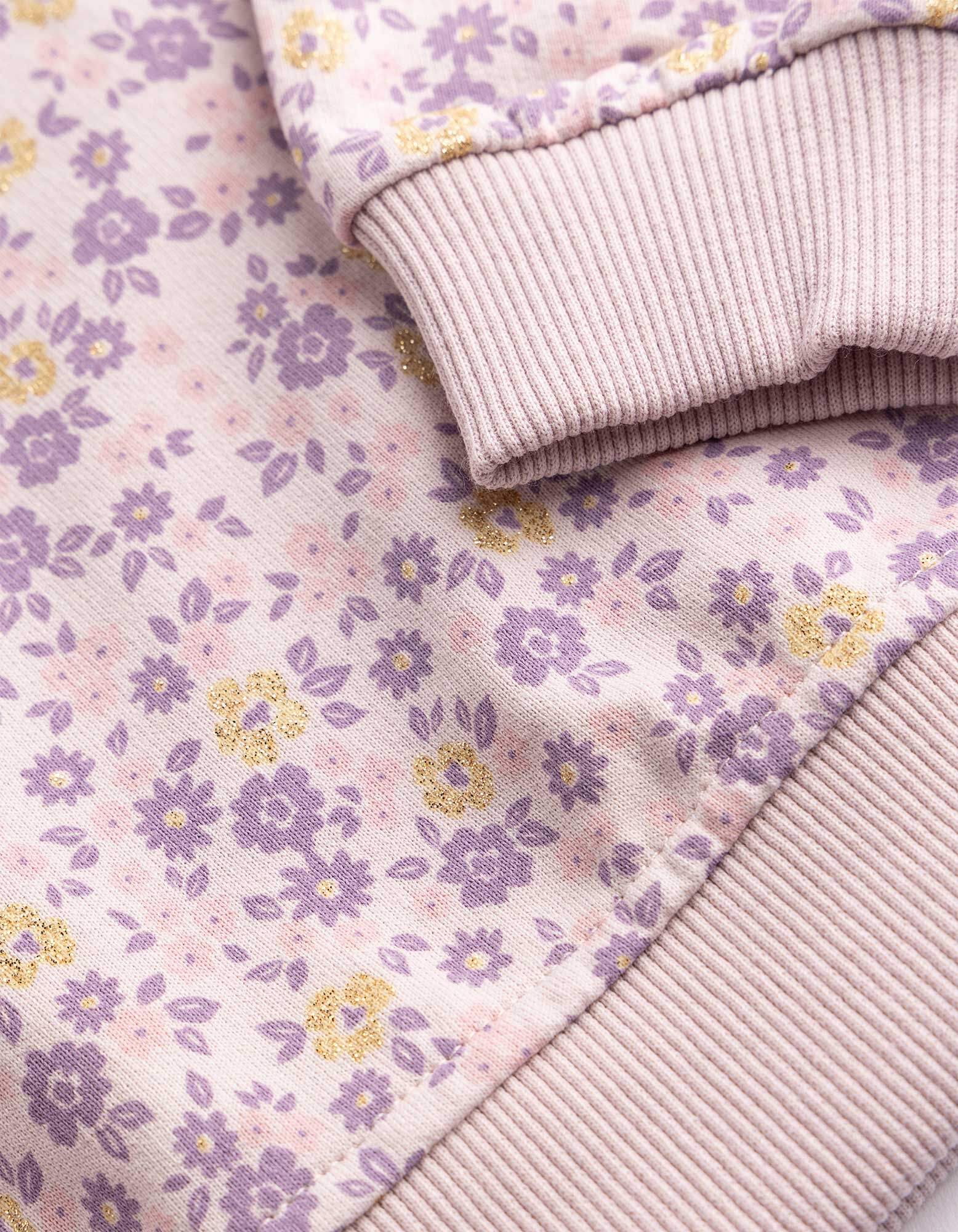 Sweatshirt - Florales Muster - Flieder