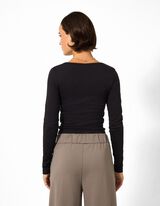 Cropped Shirt - Cropped - Schwarz