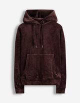 Hoodie - Samt - dunkelbraun