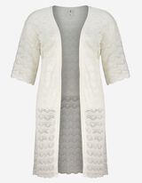 Cardigan lungo - Pizzo a uncinetto - bianco