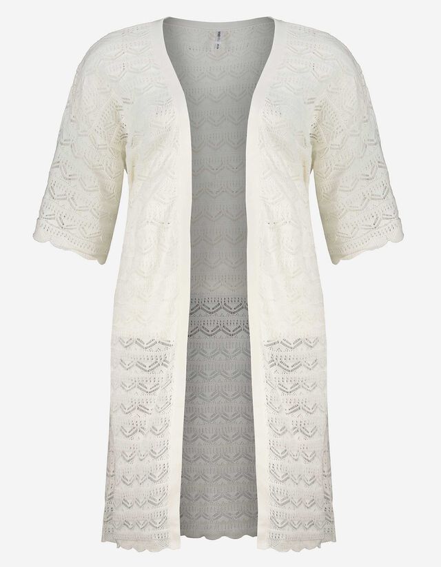 Cardigan lungo - Pizzo a uncinetto - bianco
