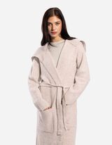 Longcardigan - Bindegürtel - beige