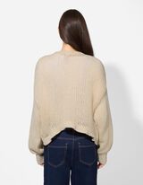 Cardigan - weite &Auml;rmel - wei&szlig;