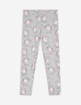 Leggings - Allover-Print - hellgrau