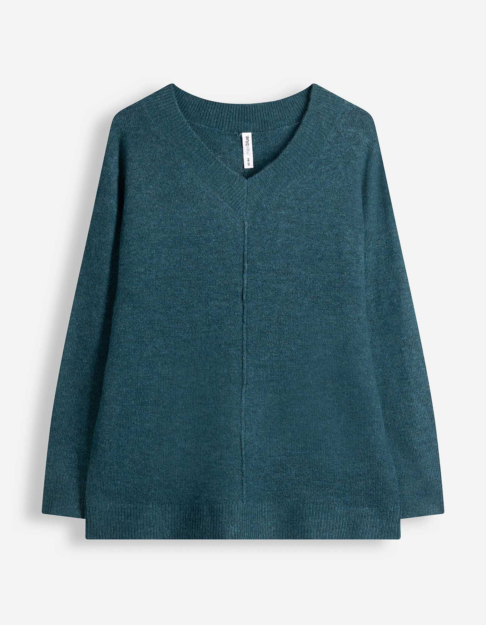 Pull-over - Encolure en V - p&eacute;trole