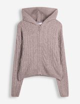 Cardigan - Zopfstrick - Lila