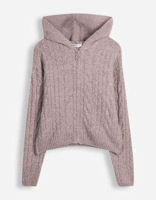 Cardigan - Zopfstrick - Lila