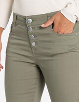 7/8-broek - Knoopsluiting - donkergroen