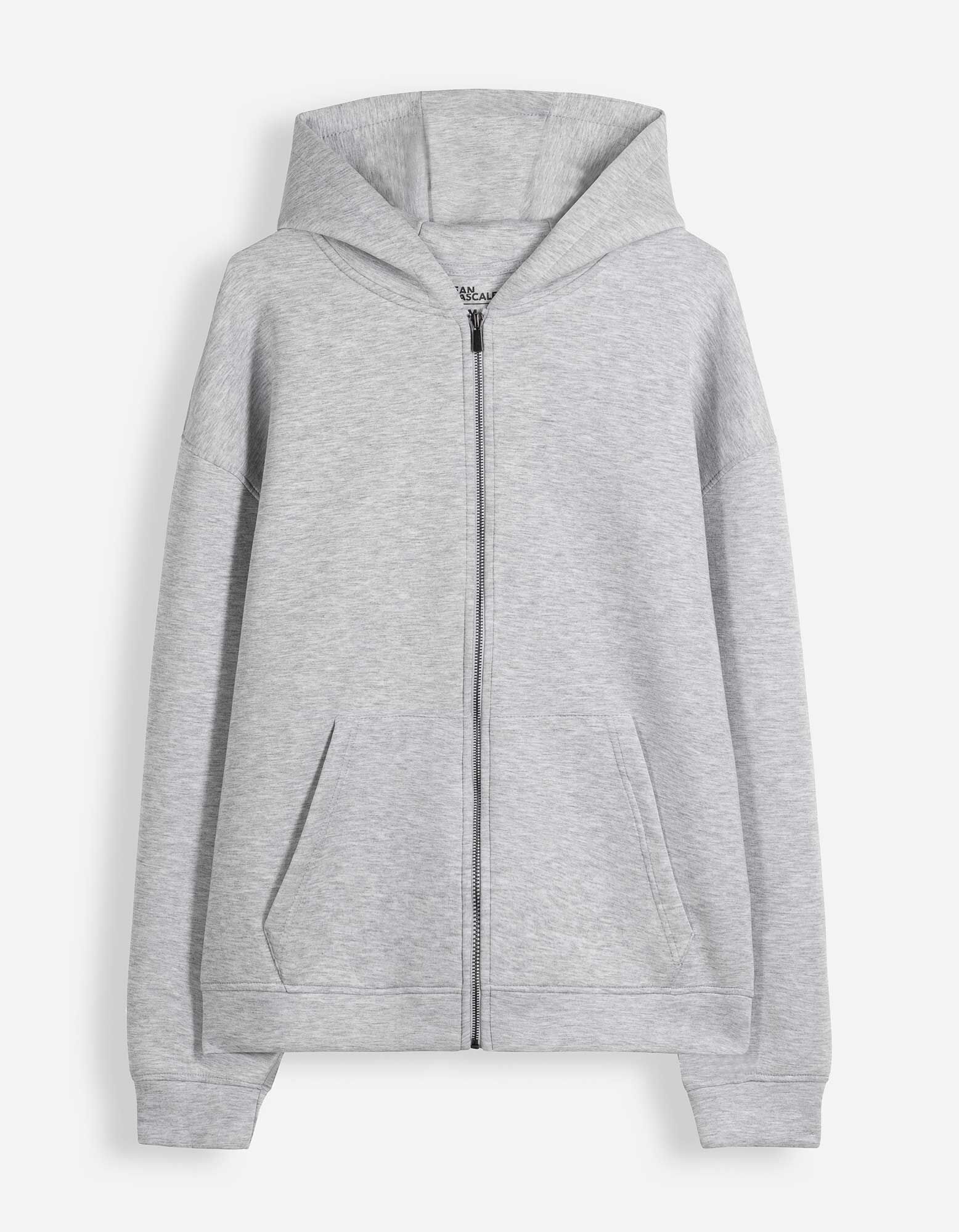 Sweatjacke - Oversized Fit - Hellgrau