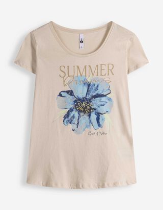 T-Shirt - Glitzerprint - wei&szlig;