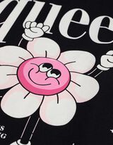 Top - Überschnittene Schultern - schwarz