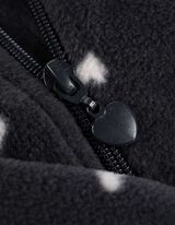 Fleecepullover - Allover-Print - dunkelgrau