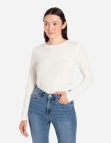 Bluză de corp cu mânecă lungă - Conținut de viscoză - Alb