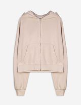 Cropped sweatjack - Relax Pasvorm - lichtgrijs