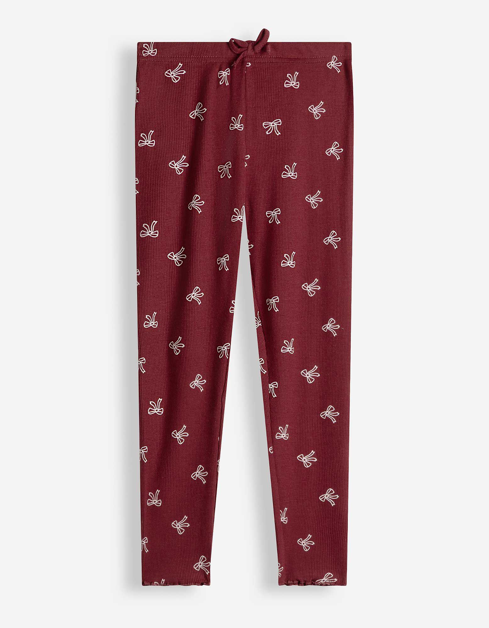 Legging - Geribd - Donkerrood