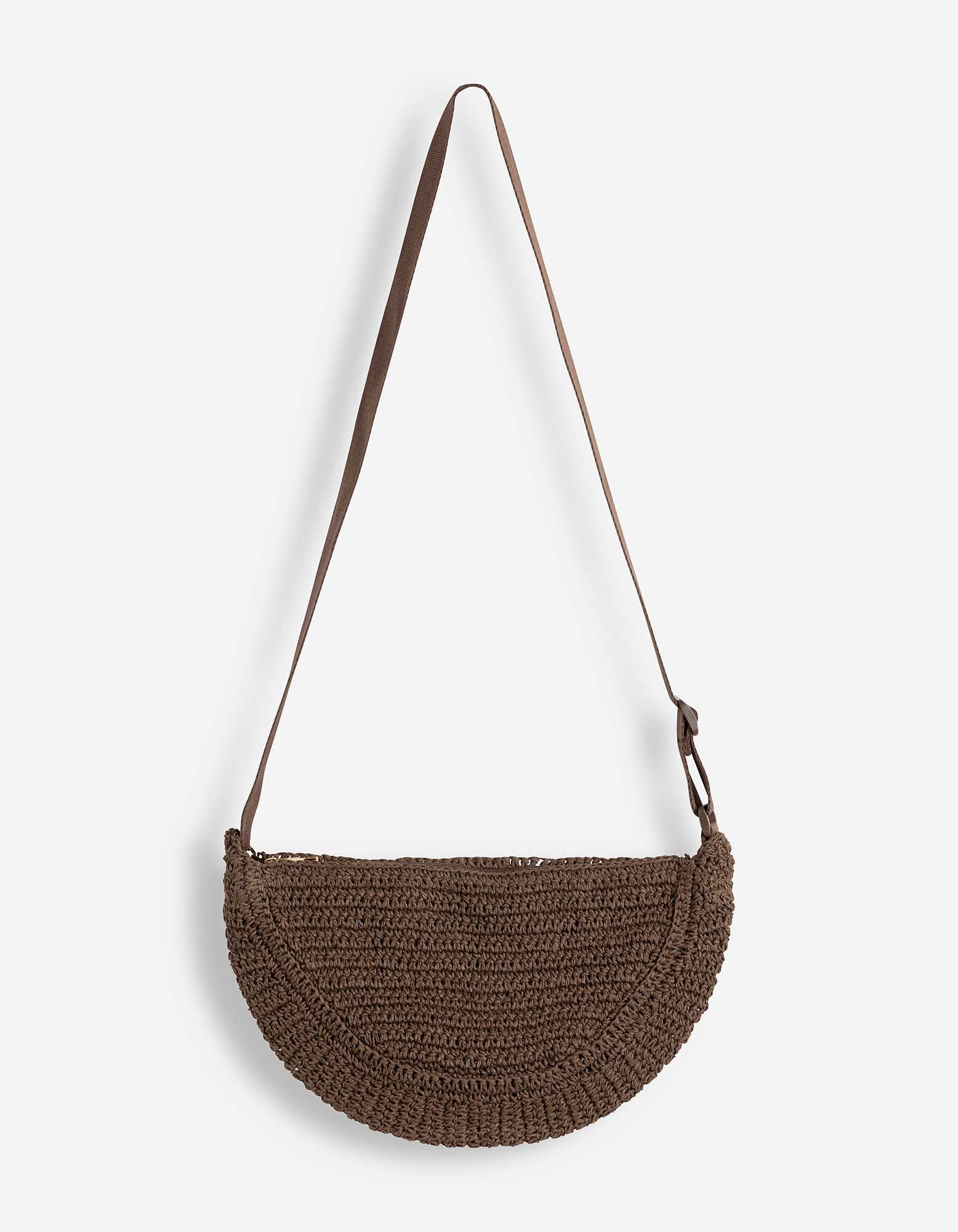 Sac banane - Paille - Brun