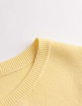 Dzianinowy top - listwa z guzikami - jasny zolty