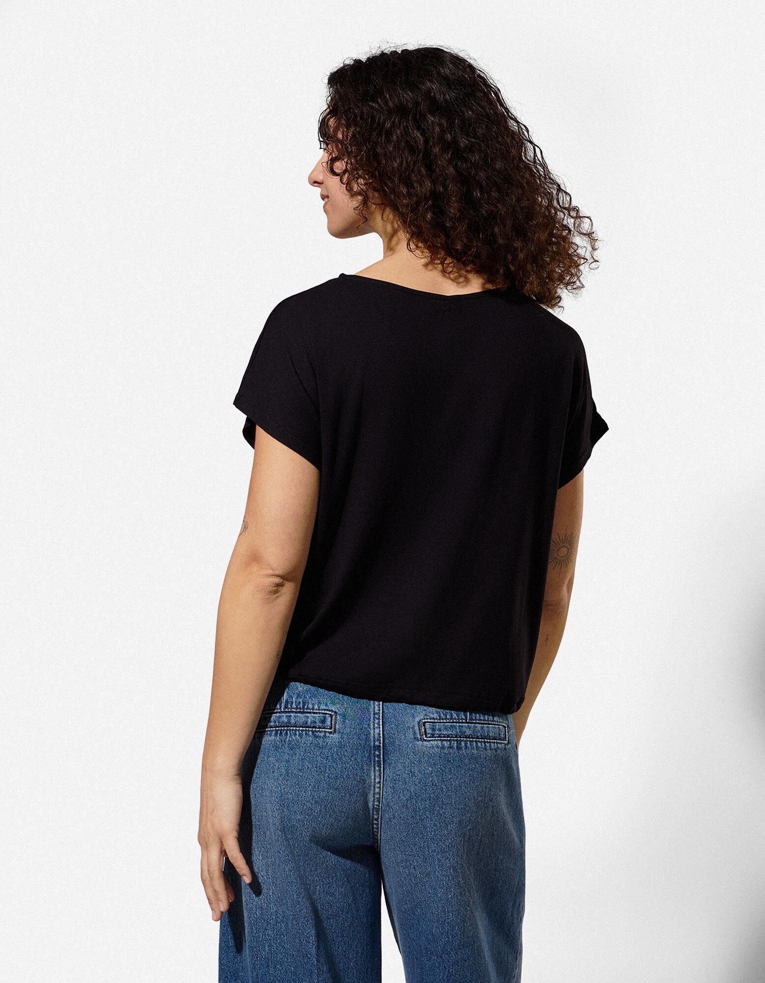 T-Shirt - Knotendetail - schwarz